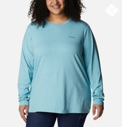 Columbia Sun Trek Long Sleeve T-skjorte Dame Turkis | Plus Size 40695U